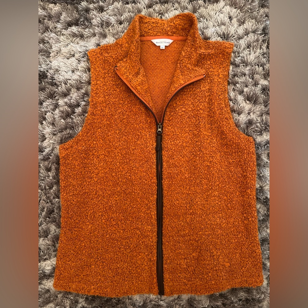 Northern Reflections Textured Rust Knit Vest